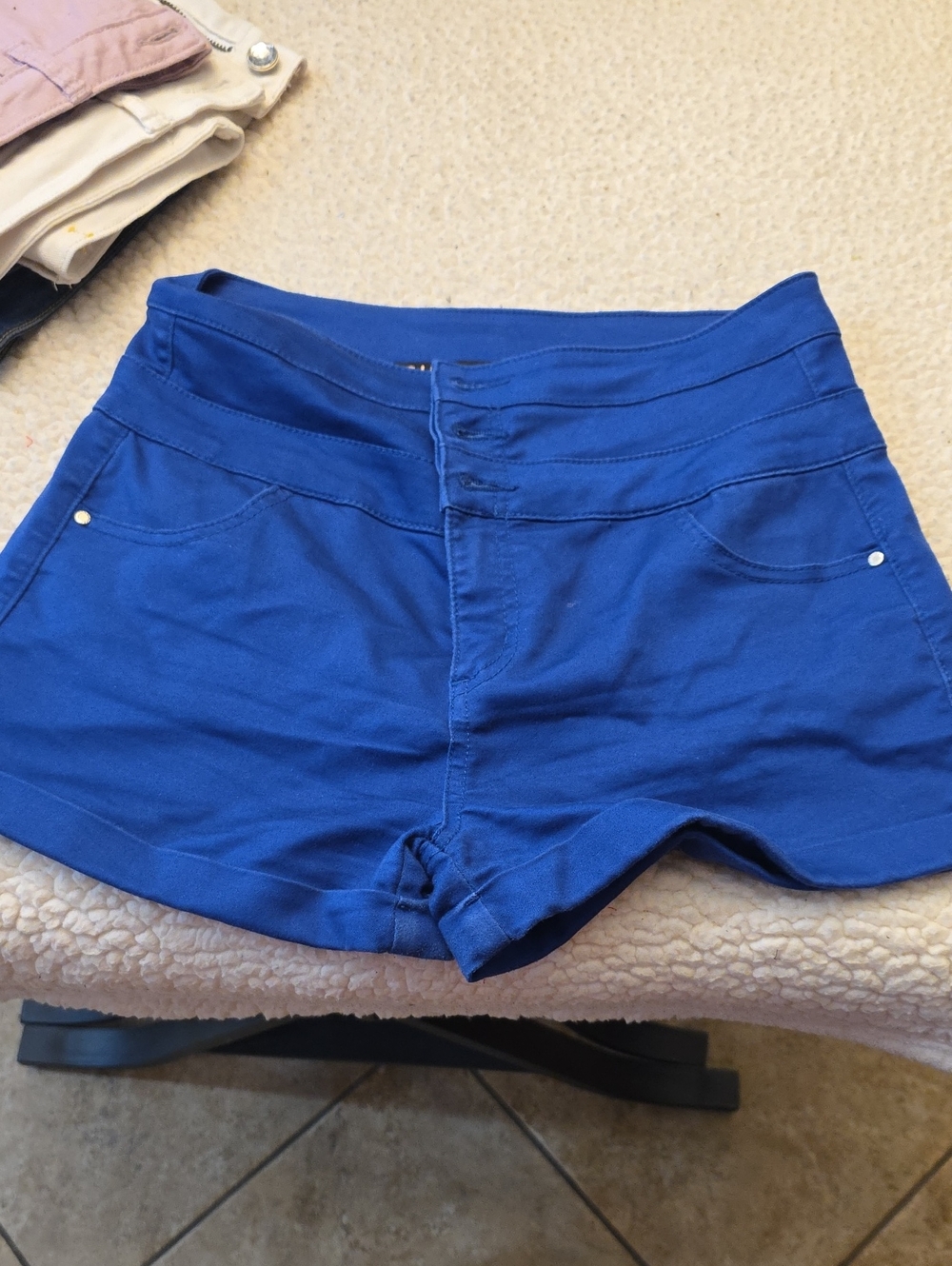 Tinseltown Royal Blue High-Waist Stretch Shorts